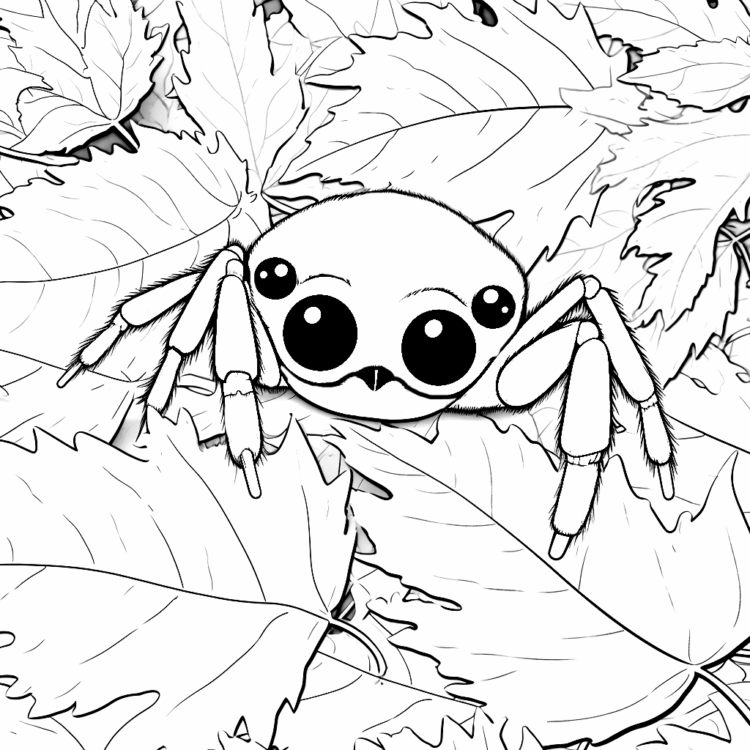 Ausmalbild Zaghafte Spinne