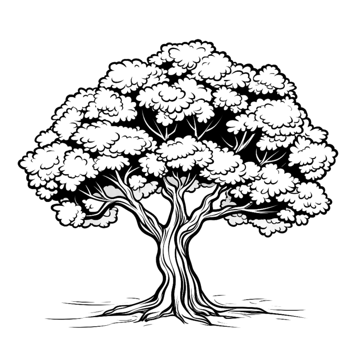 Coloring picture ornamental tree