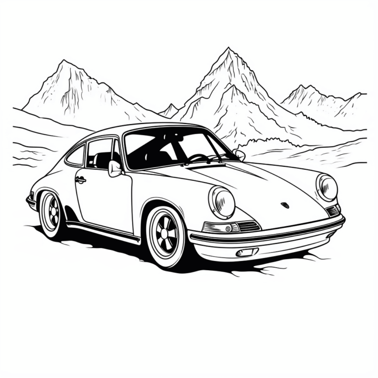 Ausmalbild Zierlicher Porsche