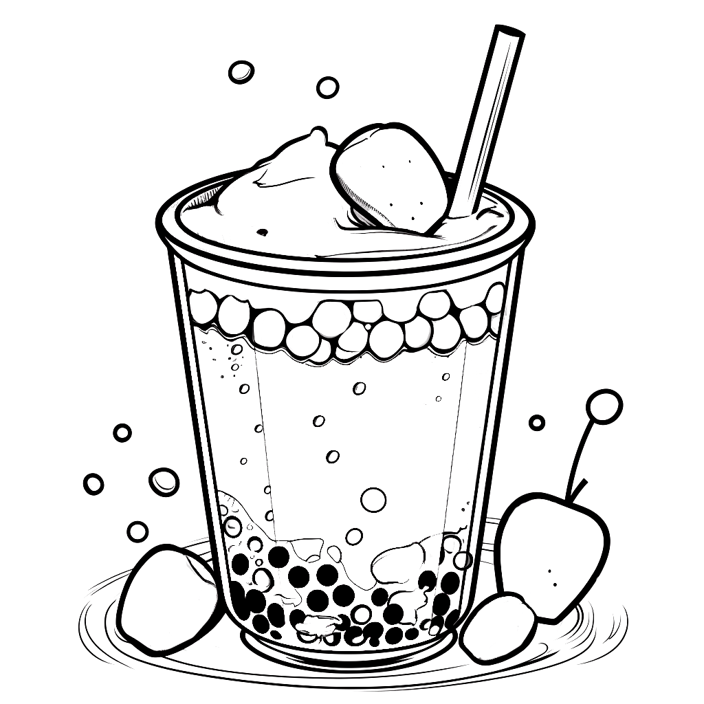 "Malvorlage Bubble Tea" Ausmalbild - kostenlos herunterladen