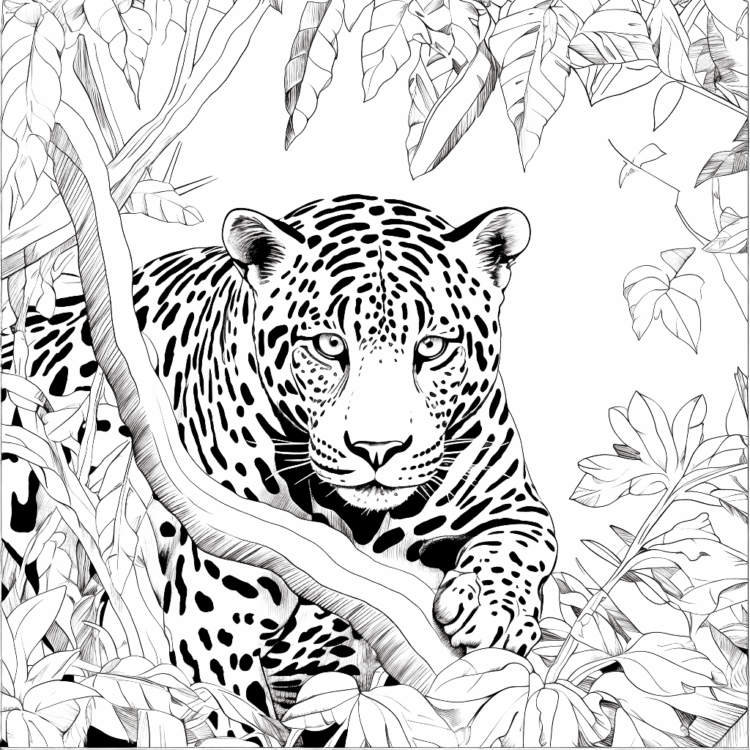 Jungle adventure coloring page