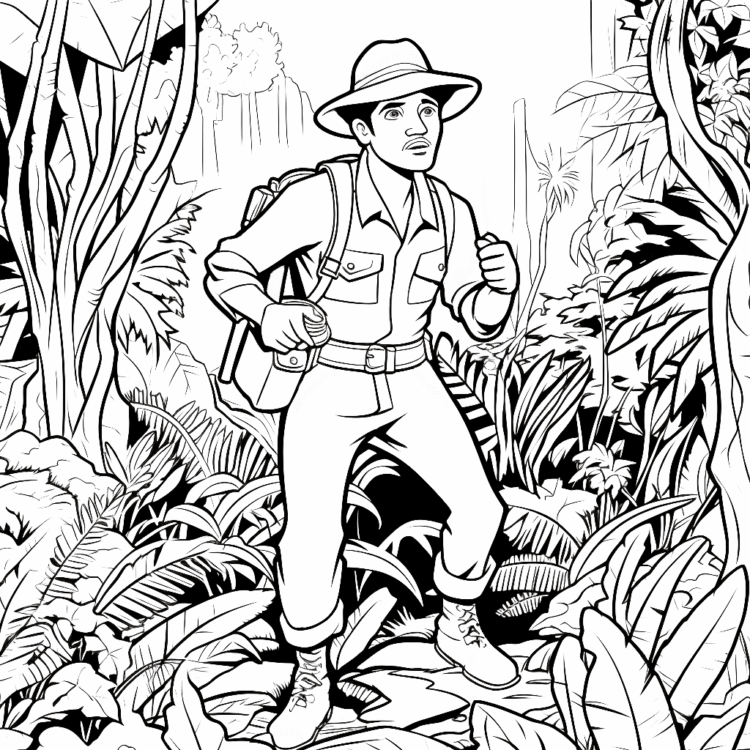 Jungle coloring page