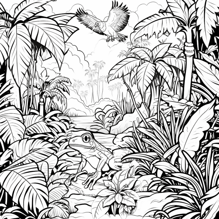 Página para colorear de la selva páginas para colorear