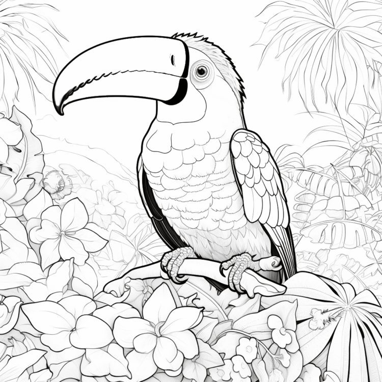 Coloring picture jungle paradise