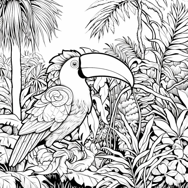 Dibujo para colorear Selva exótica