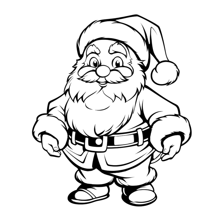 Ausmalbild Fröhlicher Weihnachtsmann