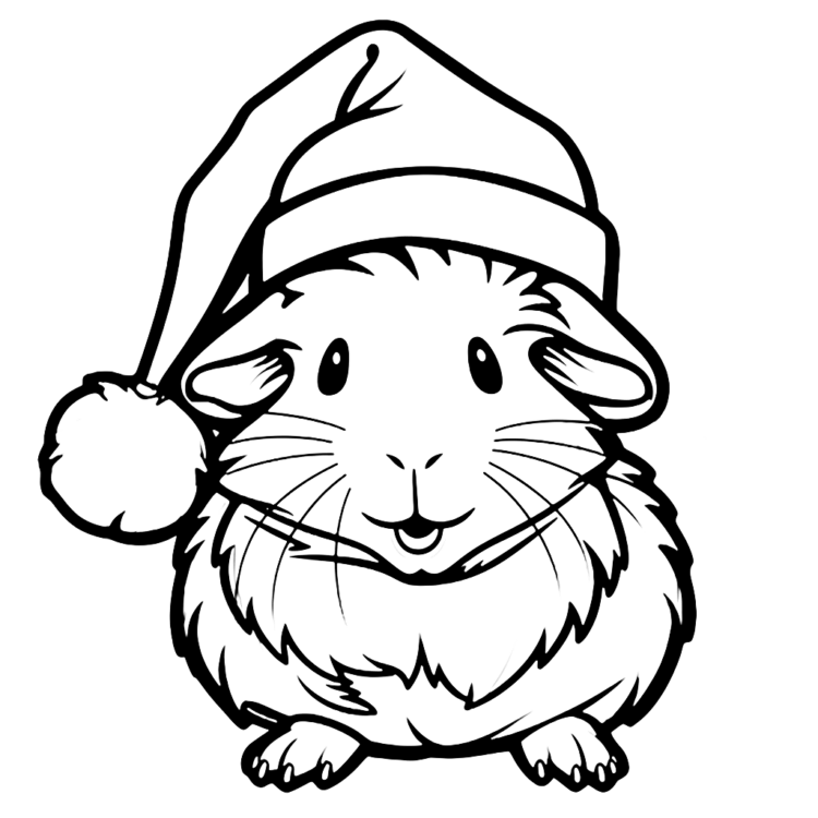 Coloring picture Happy guinea pig