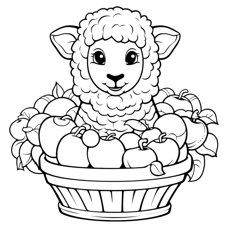 Coloring picture Happy sheep