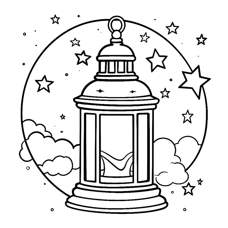Coloring picture garden lantern
