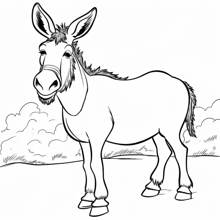 Dibujo para colorear Burro de gran corazón