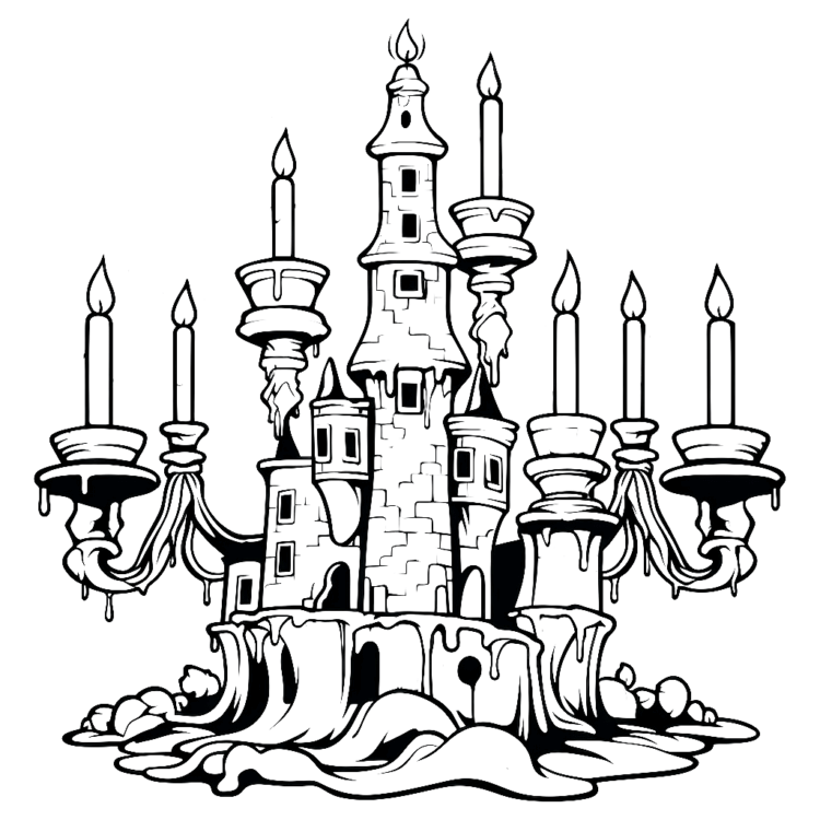 Dibujo para colorear Velas de Halloween