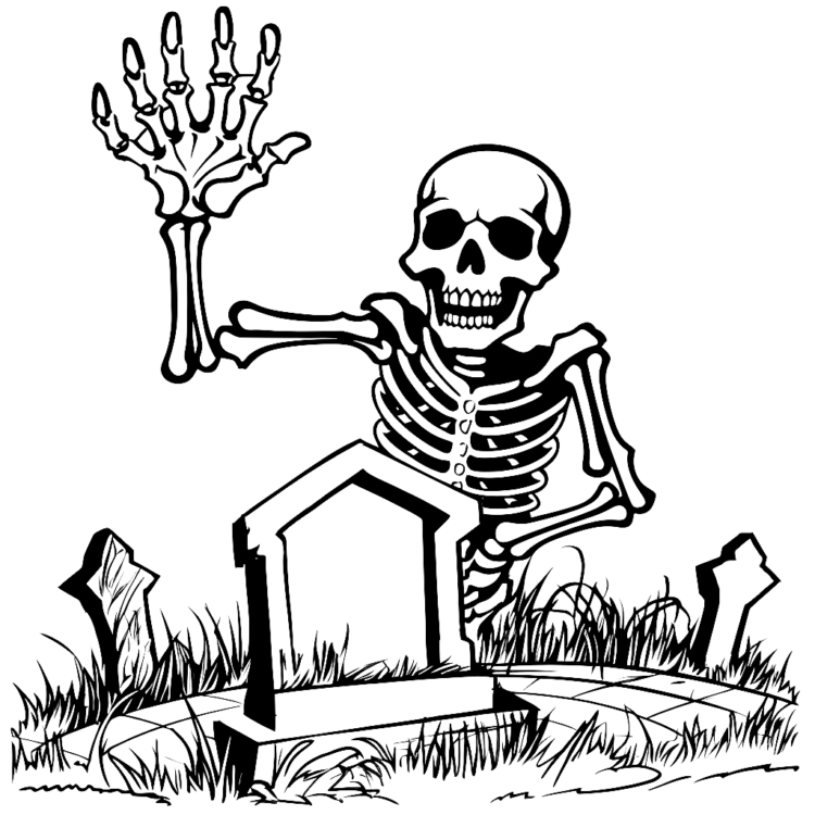 Página para colorear de la calavera de Halloween