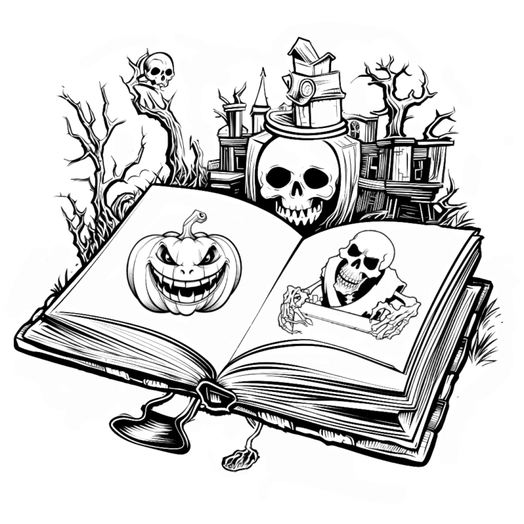 Coloring picture witch magic