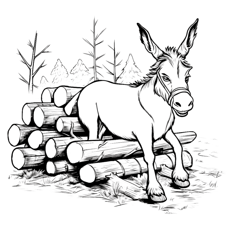 Ausmalbild Kluger Esel