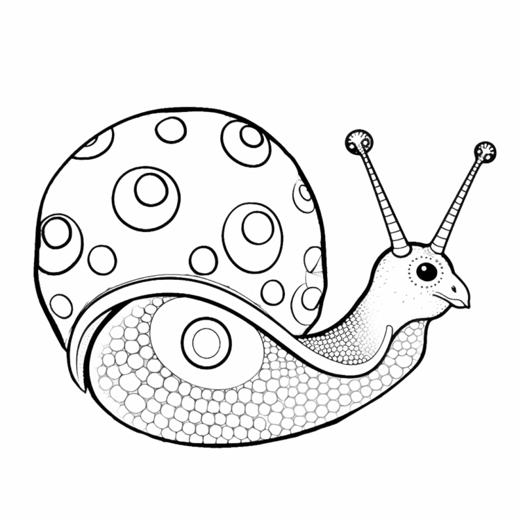 Smiling snail coloring page