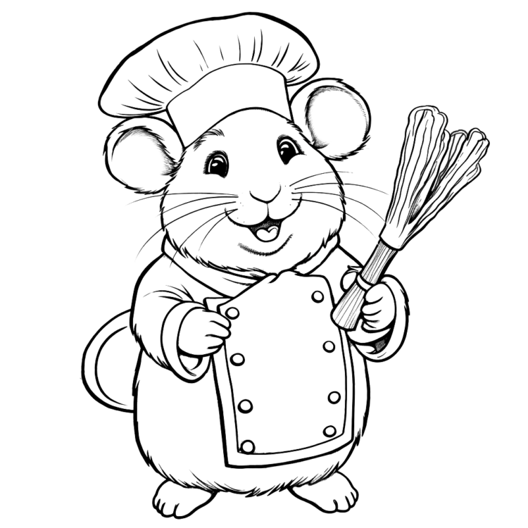 Smiling guinea pig coloring page