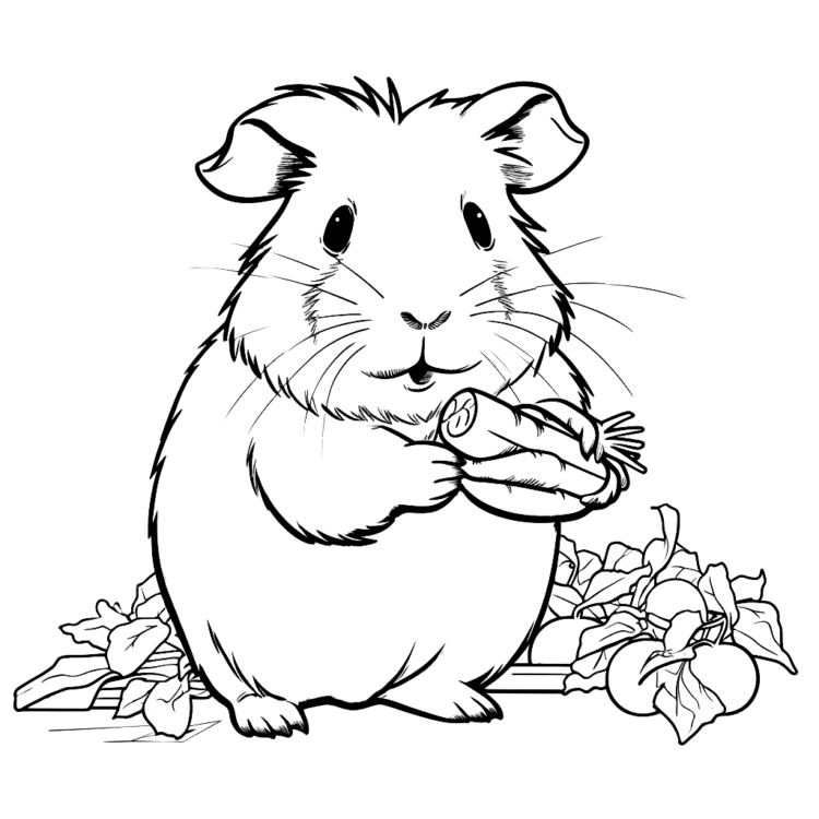 Ausmalbild Meerschweinchen