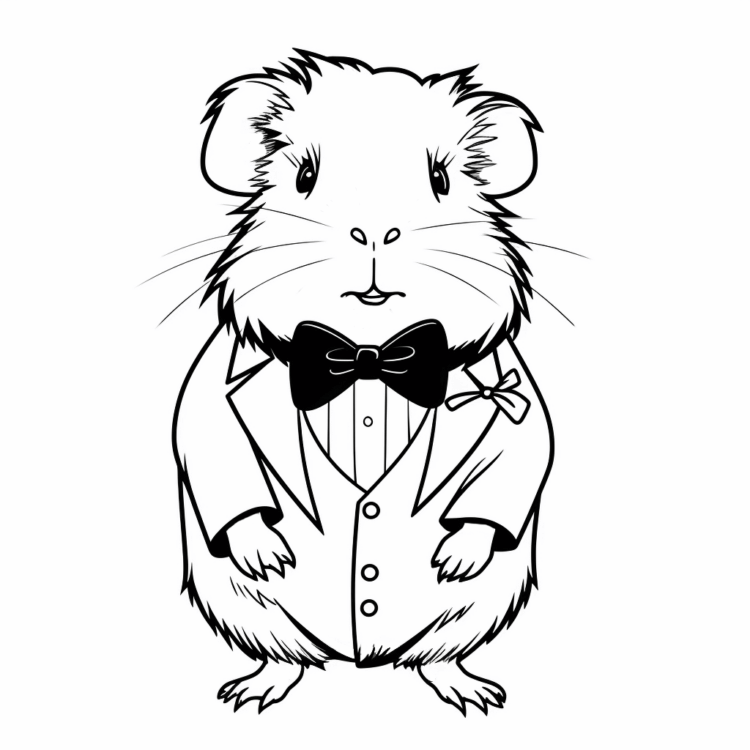 Ausmalbild Meerschweinchen Fliege