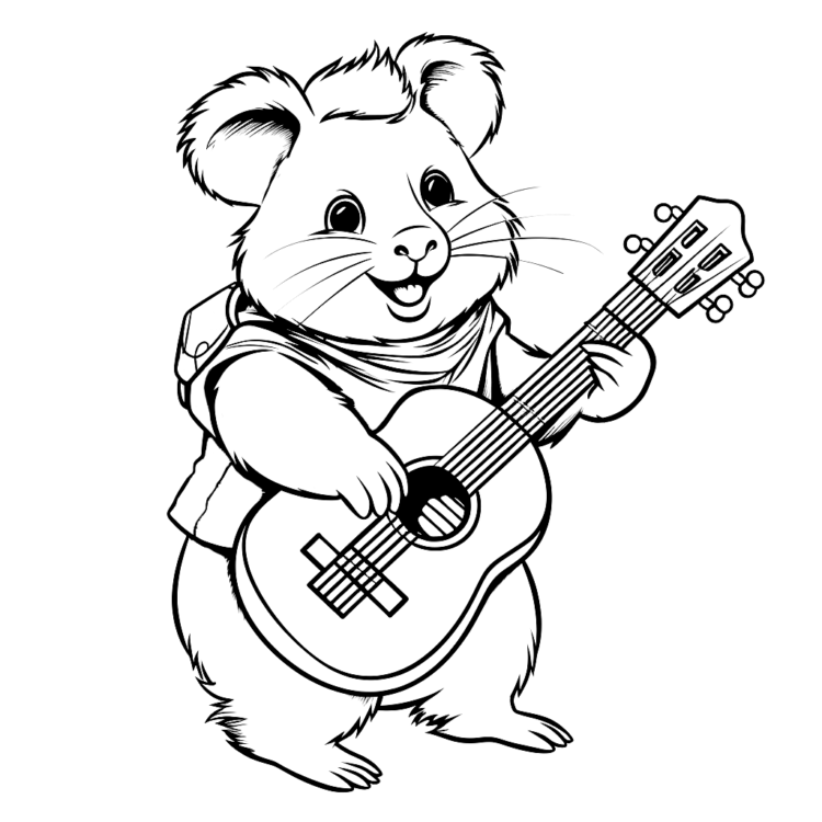 Dibujo para colorear cobaya alegría