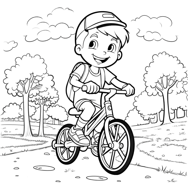 Mini bike coloring page