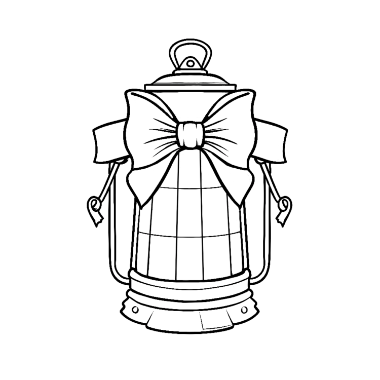 Coloring picture moonlight lantern