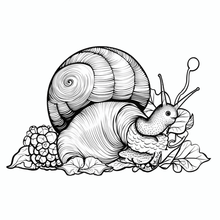 Coloring picture Curious snail