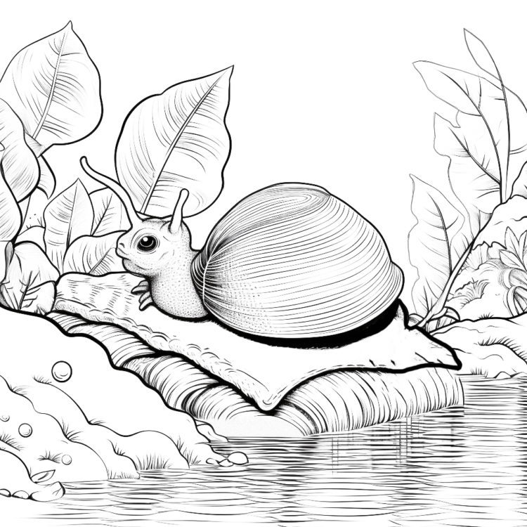 Dibujo para colorear lindo caracol