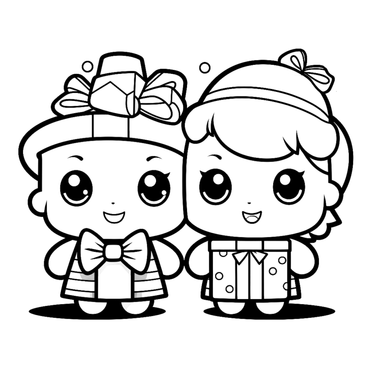 Dibujo para colorear Bonito dibujo de Navidad
