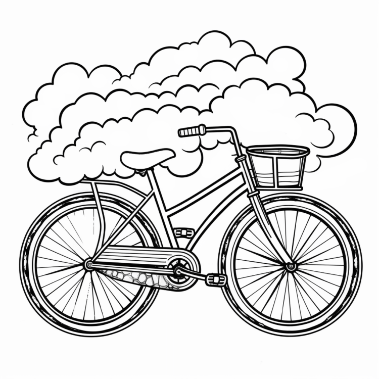Dibujo para colorear bicicleta de pedales