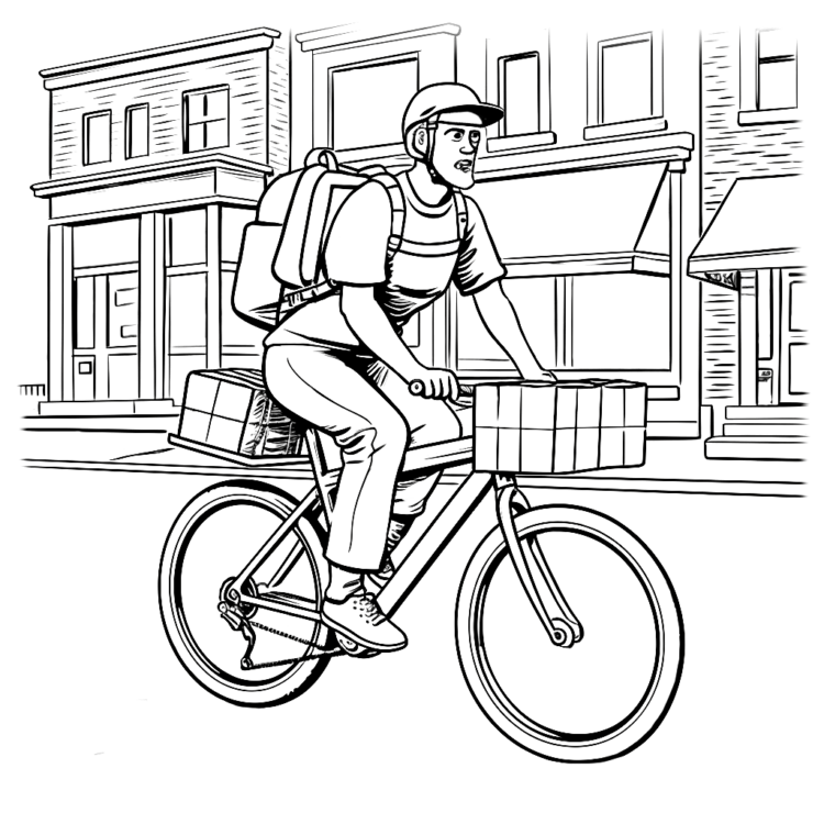 Dibujo para colorear bicicleta de cercanías