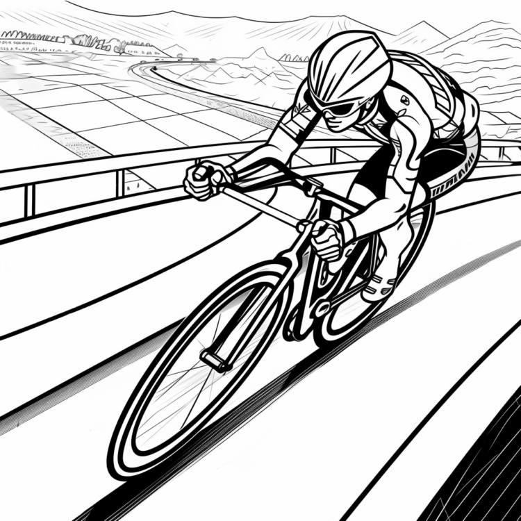 Coloring picture racing bike