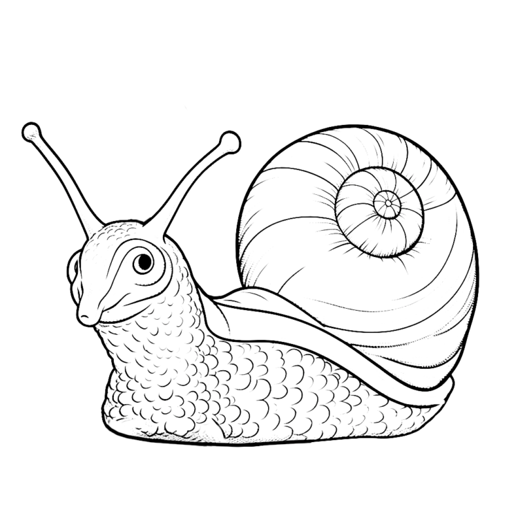 Giant snail coloring page