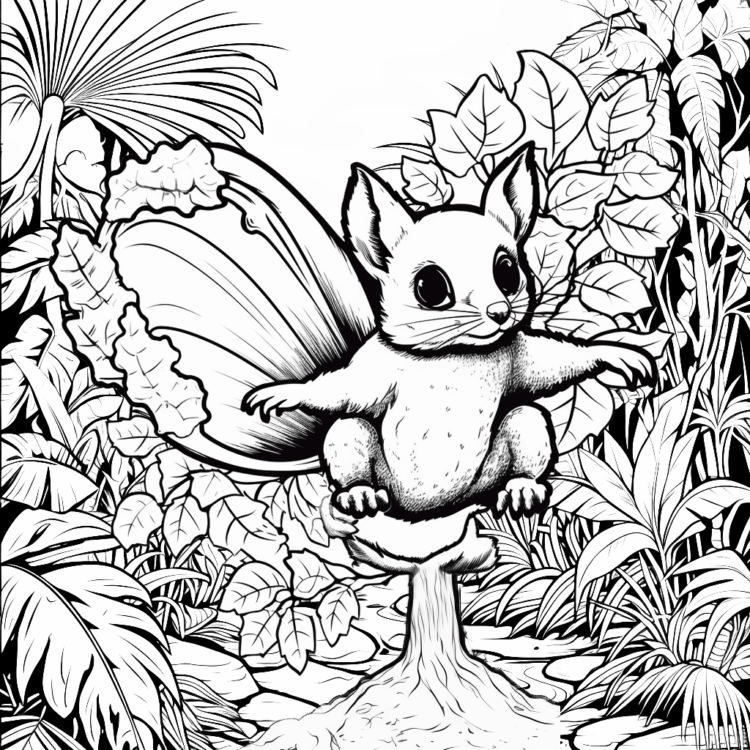 Página para colorear de Safari en la jungla