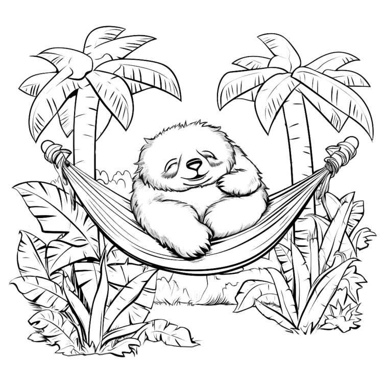 Dibujo para colorear Perezoso dormilón