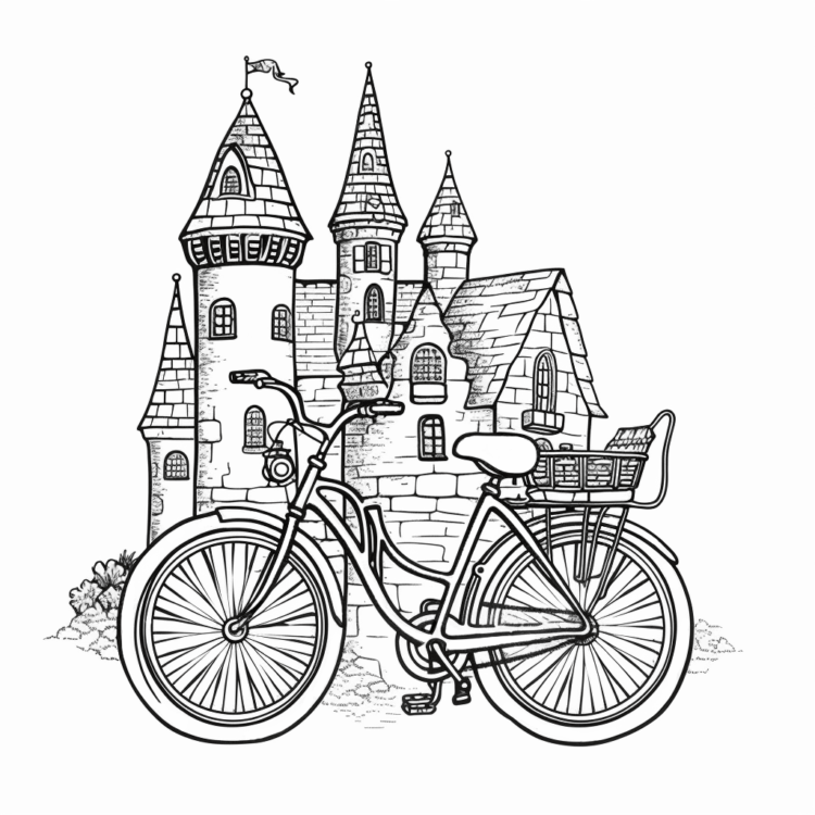 Coloring picture lock and bicycle