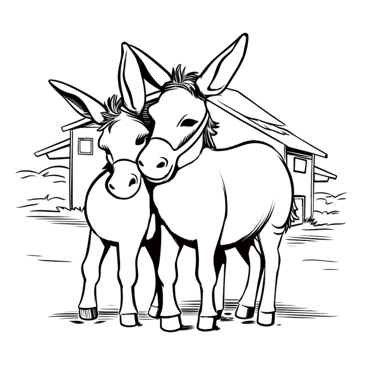 Dibujo para colorear burro dulce