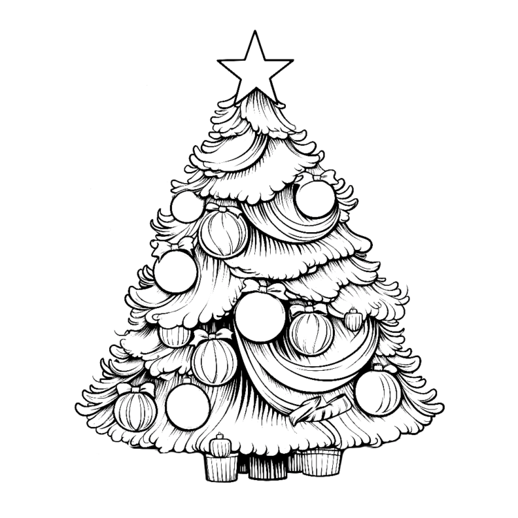 Ausmalbild Tannenbaum Mandala