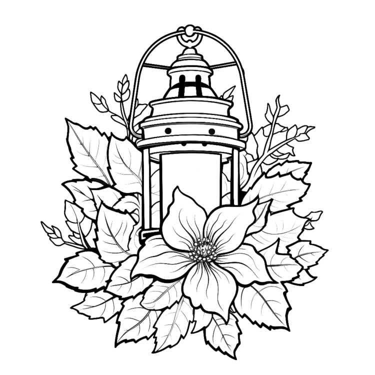 Dibujo para colorear farol de vacaciones