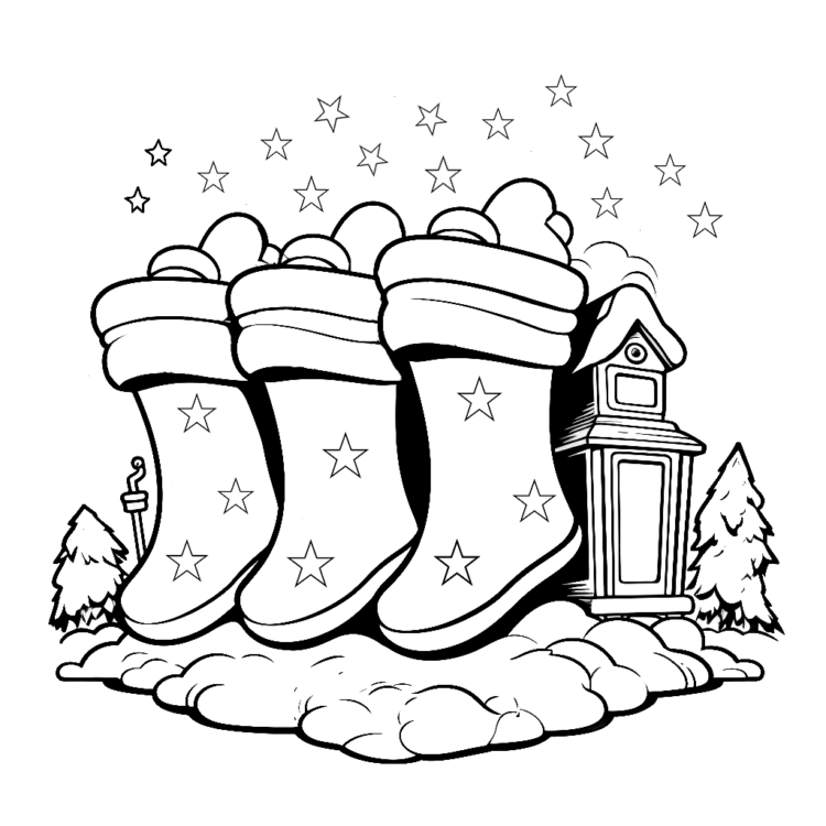 Dibujo para colorear Navidad escuela primaria