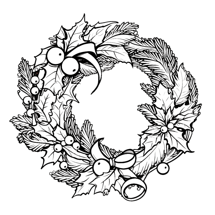 Dibujo para colorear Mandala de Navidad