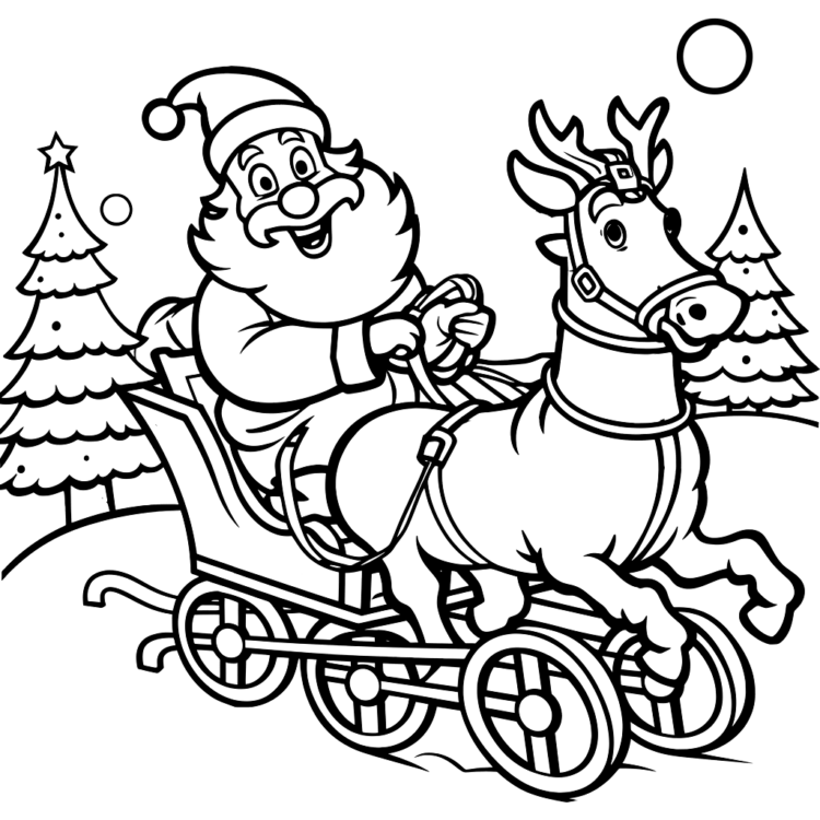 Dibujos para colorear Páginas para colorear de Renos de Navidad