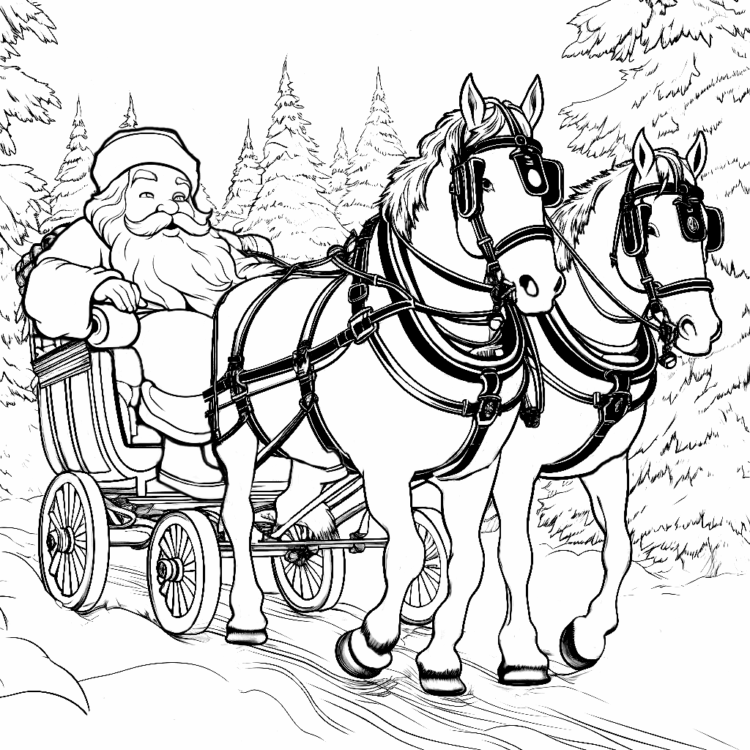 Dibujo para colorear Reno de Navidad