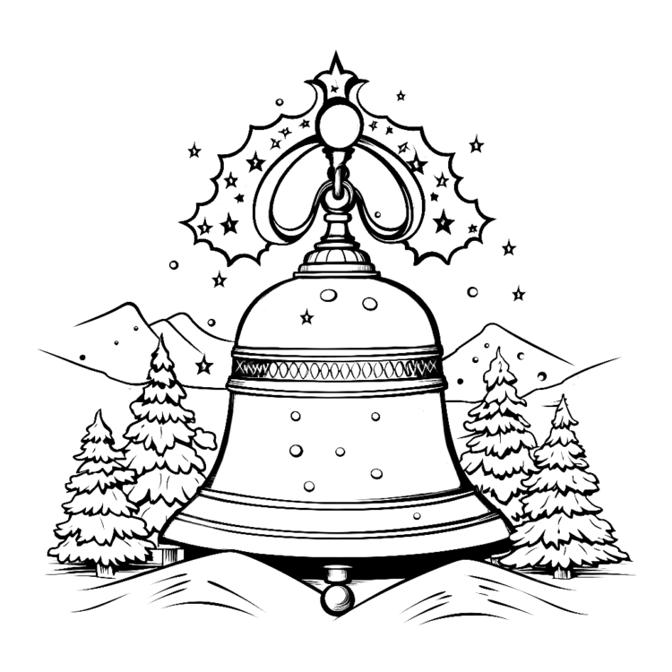Dibujo para colorear Campana de Navidad