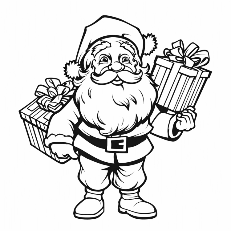 Ausmalbild Weihnachtsmänner