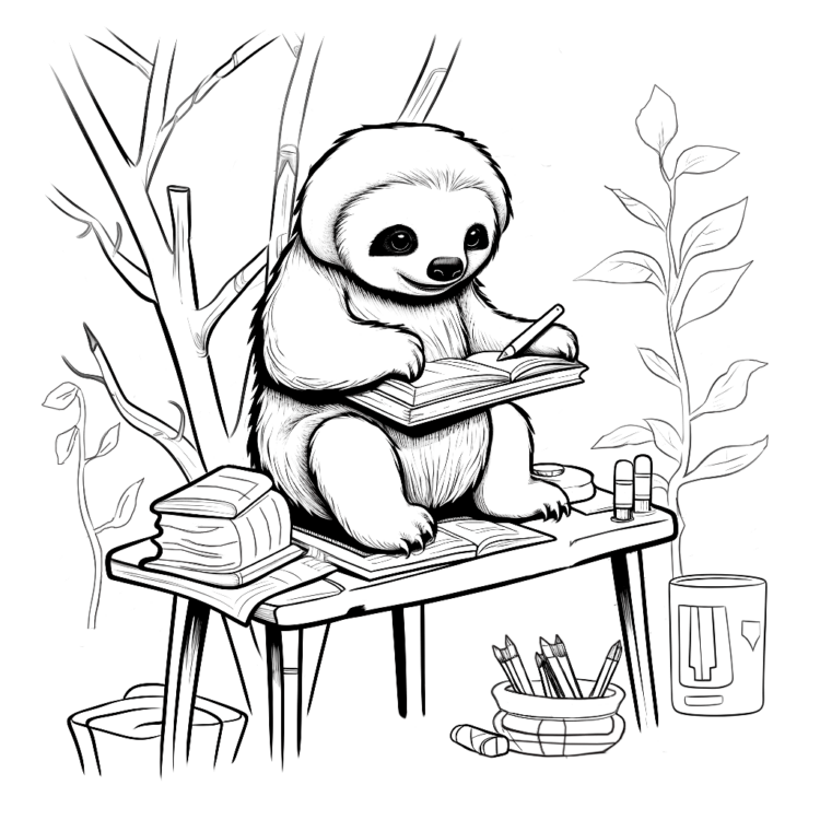 Sloth coloring page