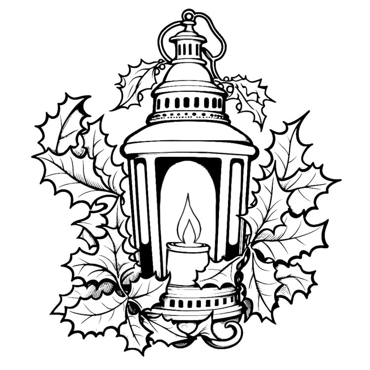 Lantern coloring page
