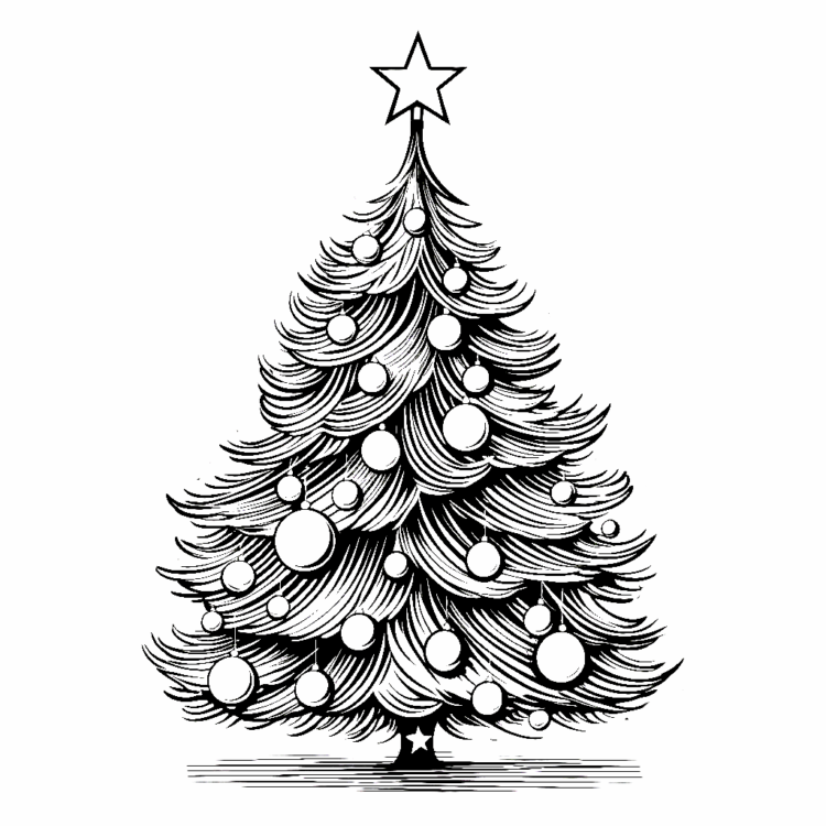 Página para colorear Árbol de Navidad