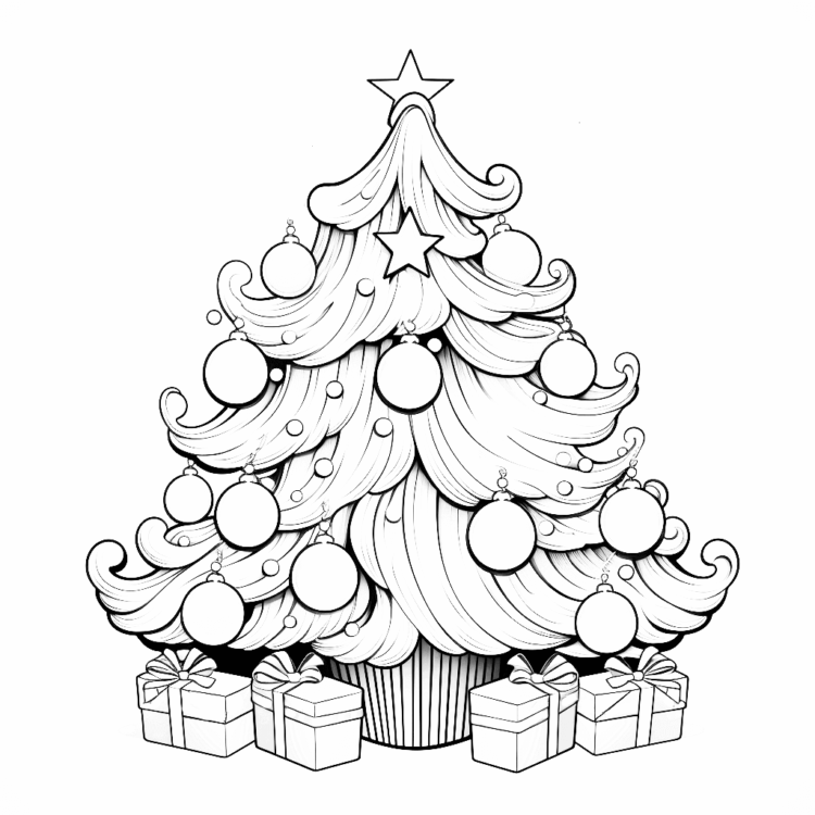 Christmas tree coloring pages