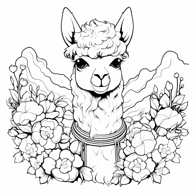 Dibujos para colorear de Alpaca para imprimir