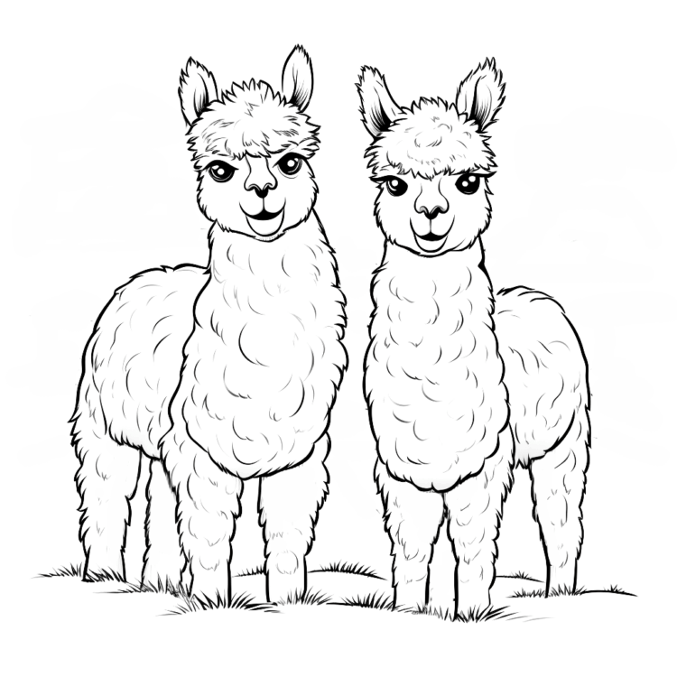 Dibujos para colorear de alpacas